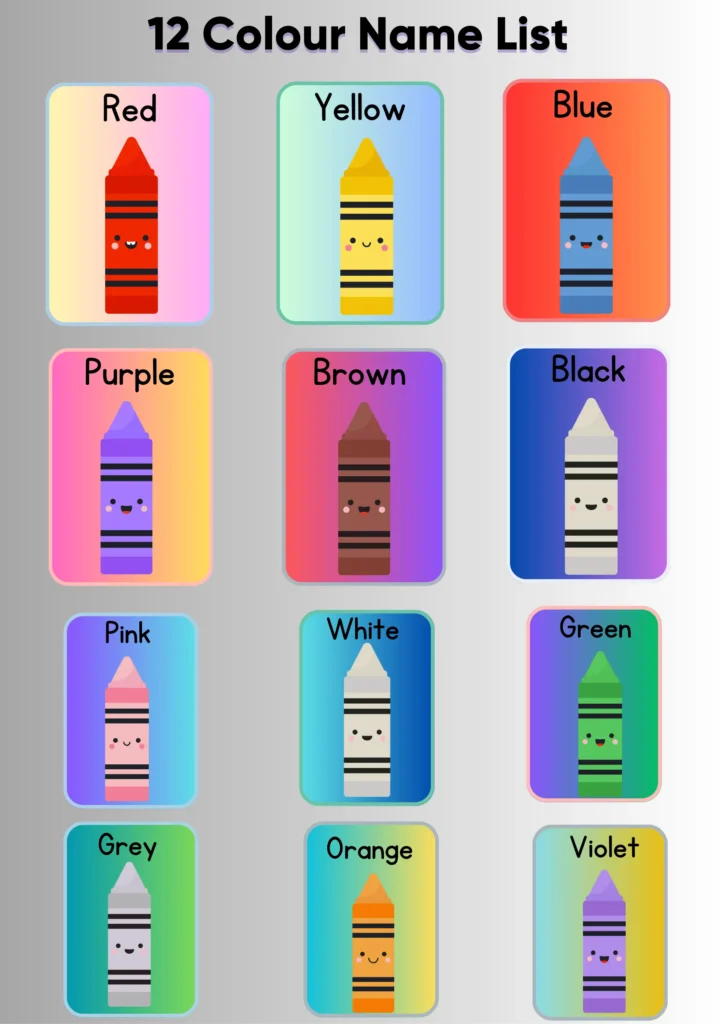 12 colour name list 