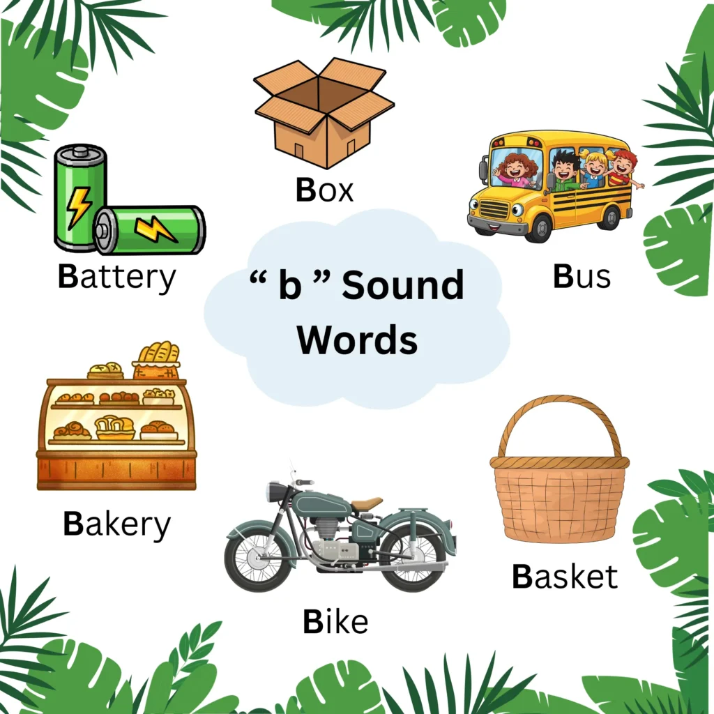 The Words that Start with Sound “B” for Kids b sound words