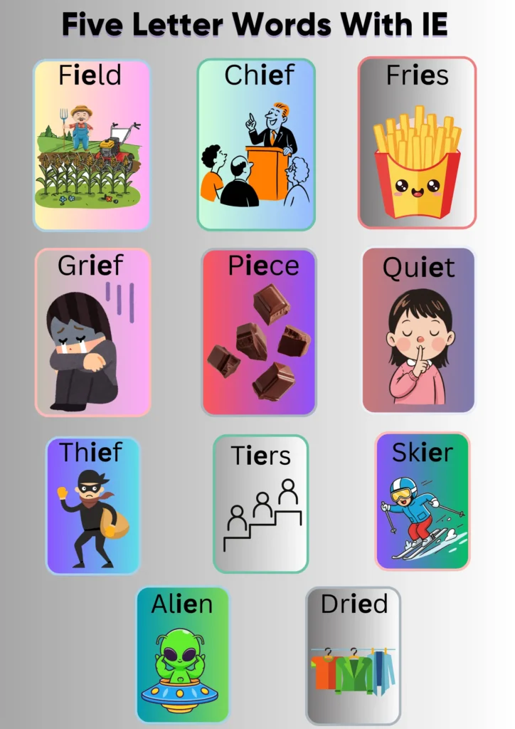 five letter words with ie 