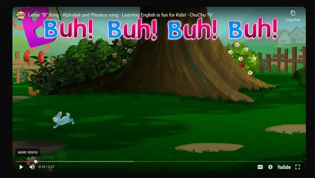 The Words that Start with Sound “B” for Kids letter b song