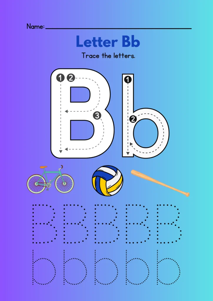 The Words that Start with Sound “B” for Kids letter b sound worksheets
