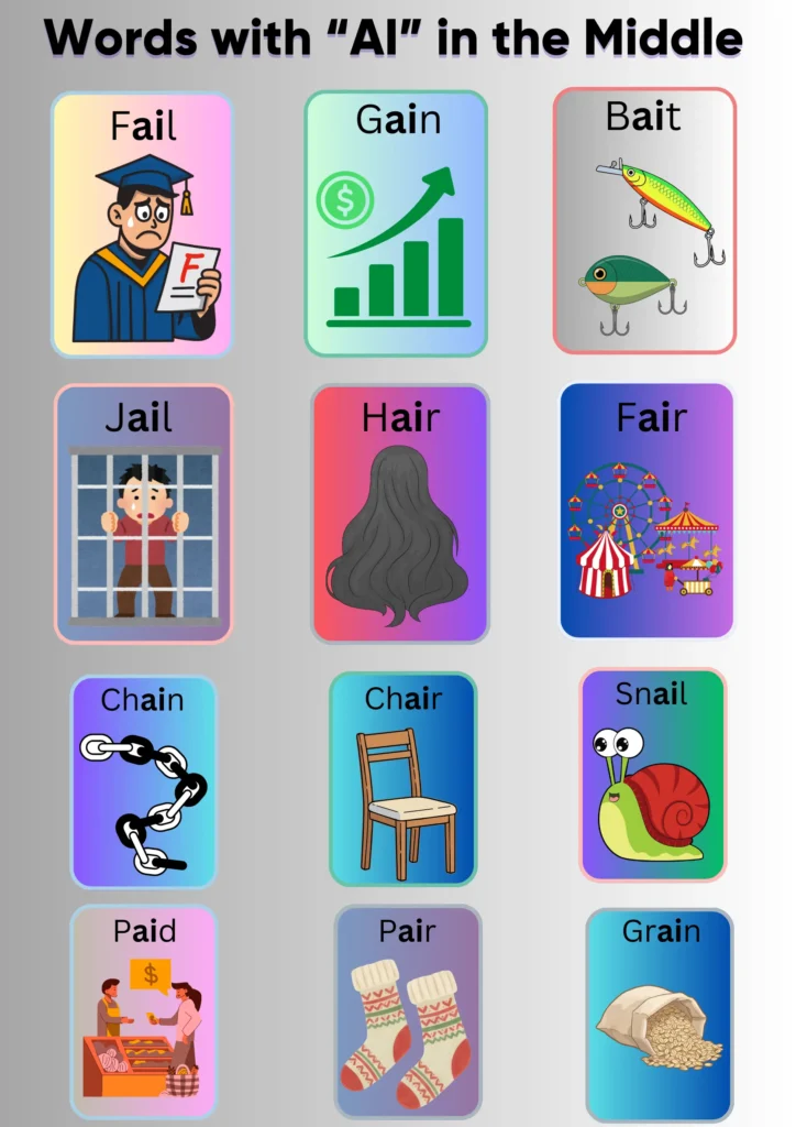 words with ai in the middle 