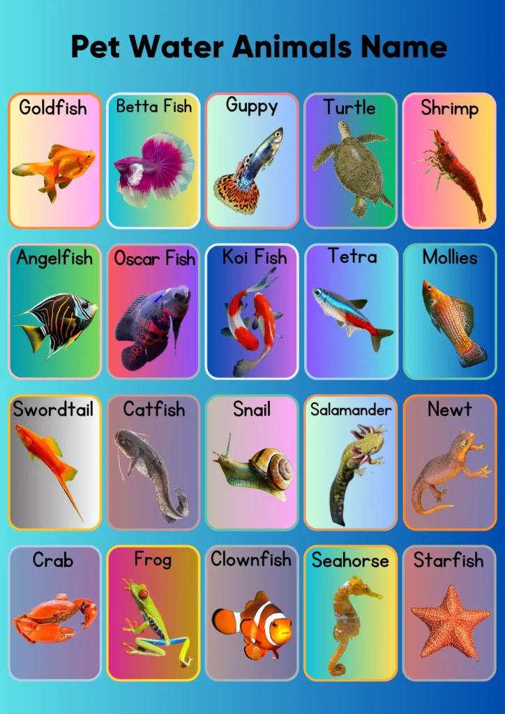 pet water animals name 