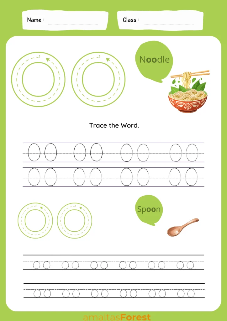 oo words list for kids | Worksheets and Pictures trace oo words