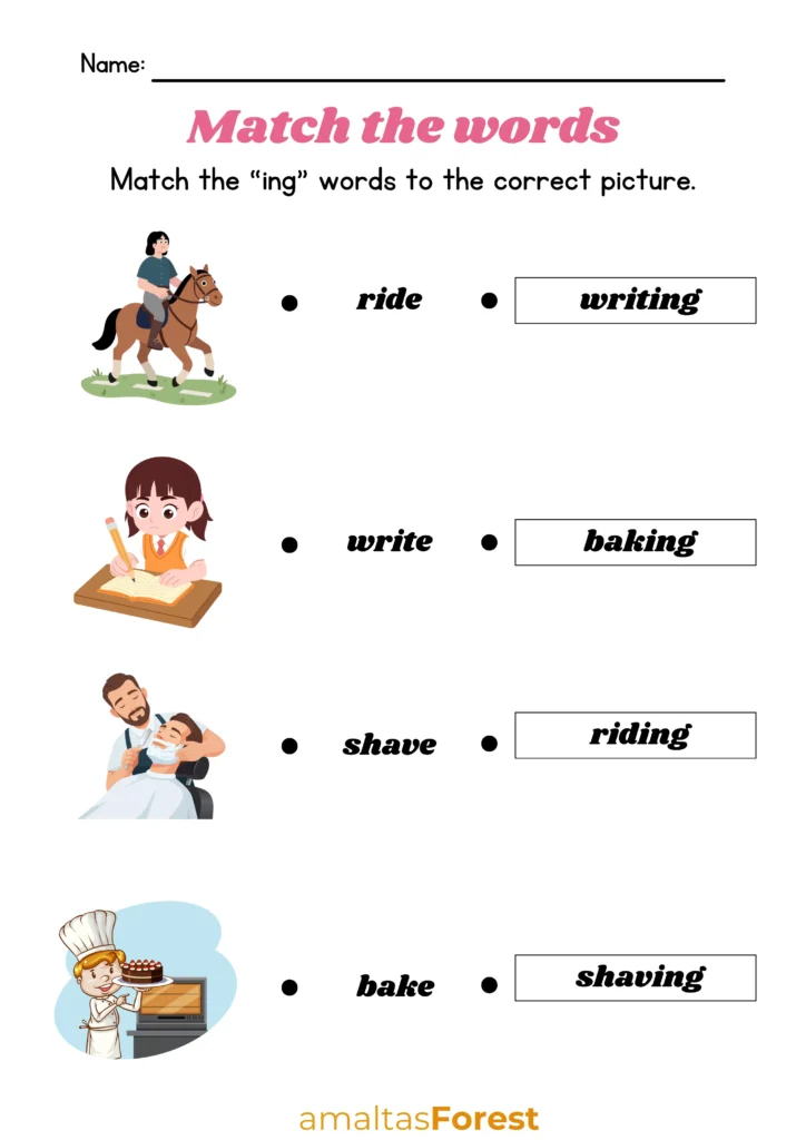 Words that have ing at the end | Suffix Worksheets adding ing to words ending in e worksheets