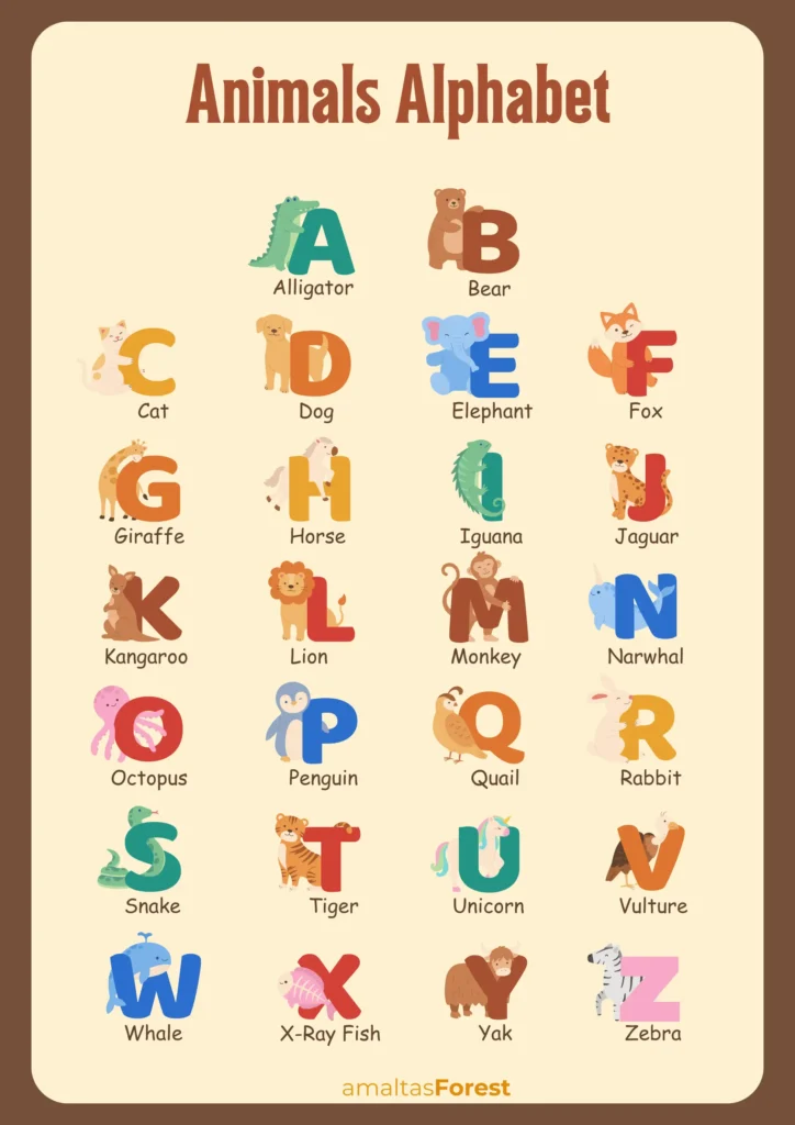  alphabet animals drawing