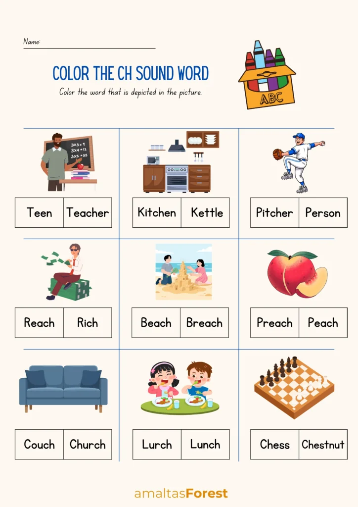 ch sound words with pictures
