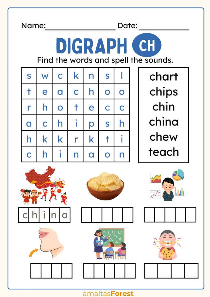 ch words worksheet