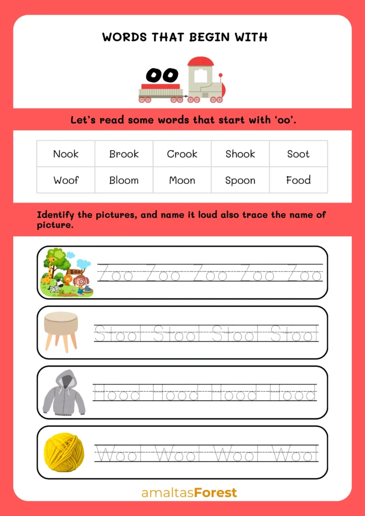oo words list for kids | Worksheets and Pictures long and short oo sound worksheets