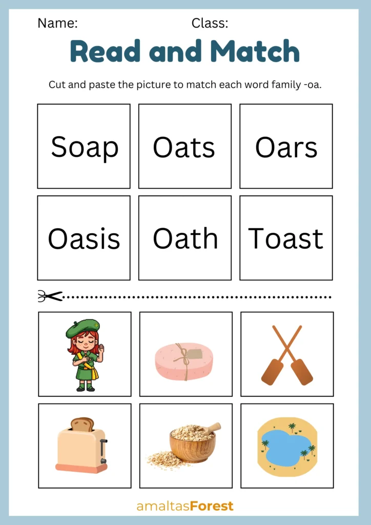 oa words worksheet printable