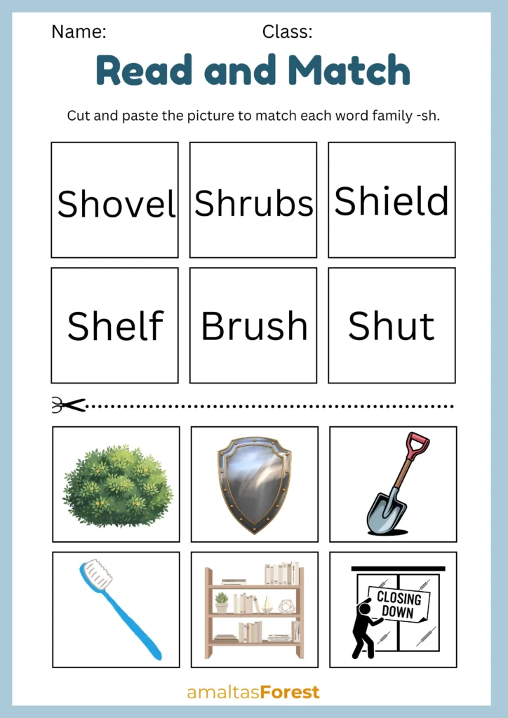 sh words worksheet