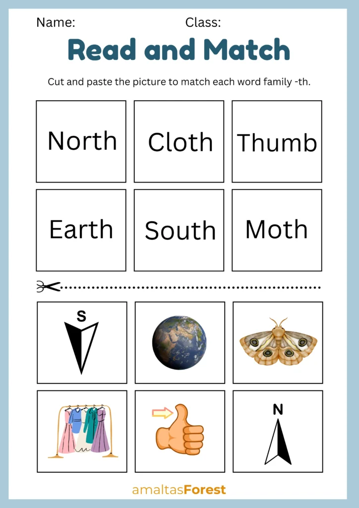 th Words for Kids with Printable Worksheets th sounds worksheets