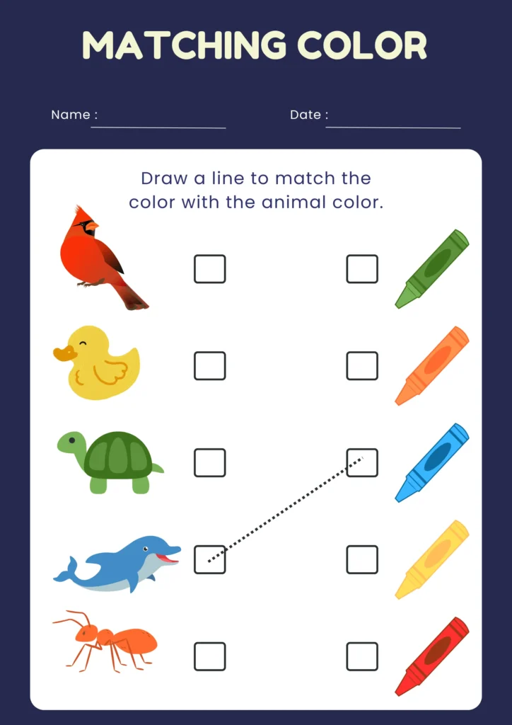 wild animals name with picture matching