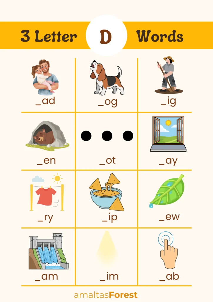 3 letter words start with d