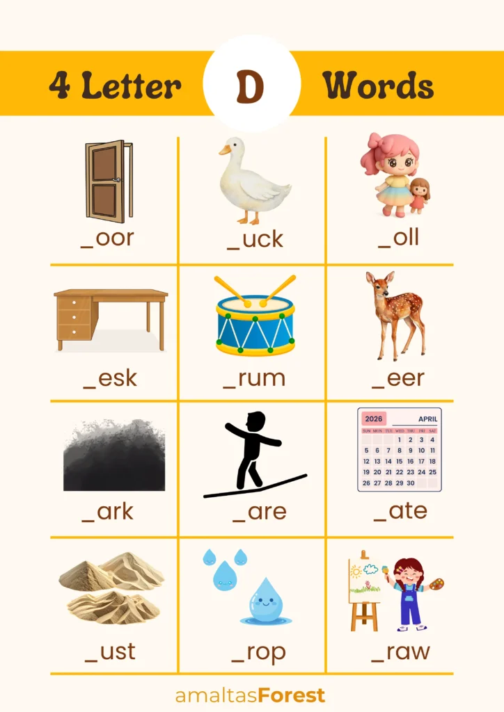 4 letter words start with d