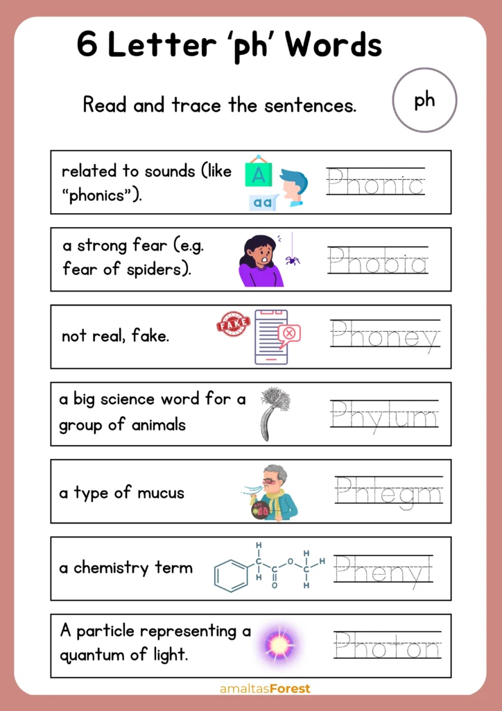 6 letter words that start with ph