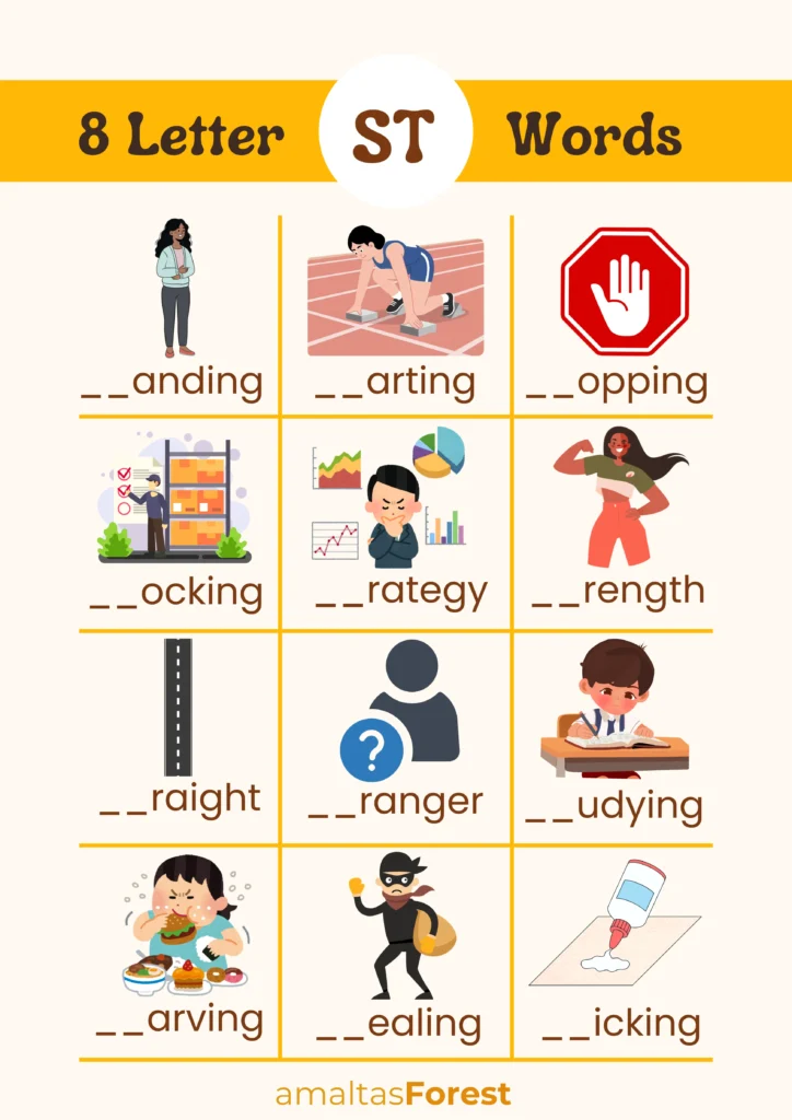 8 letter words starting with st
