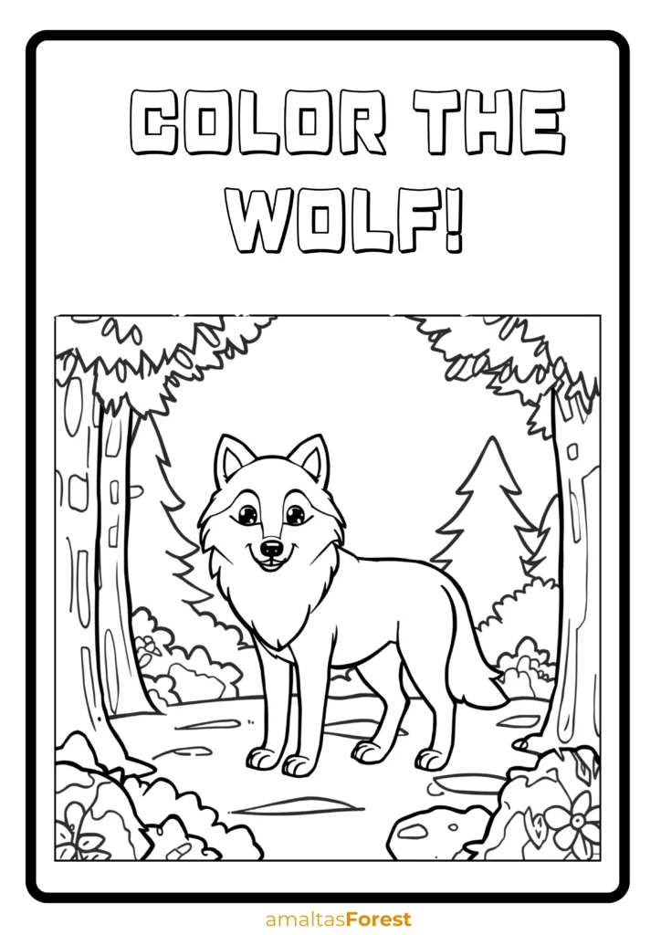 color the wolf carnivorous animal