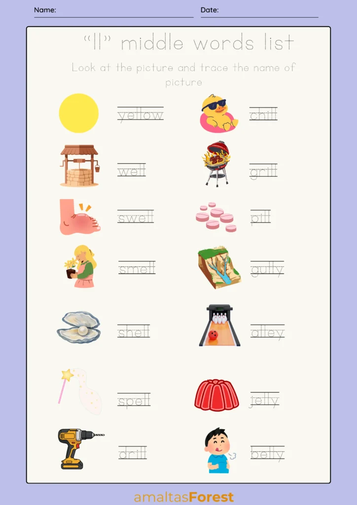 middle ll words phonics