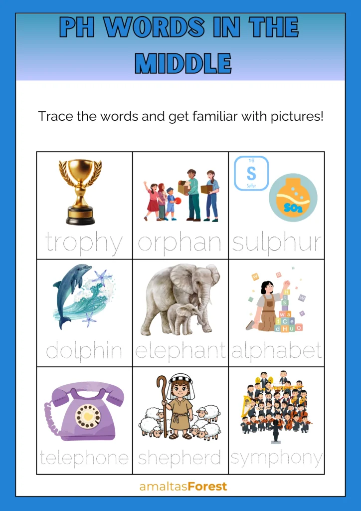 ph words in the middle