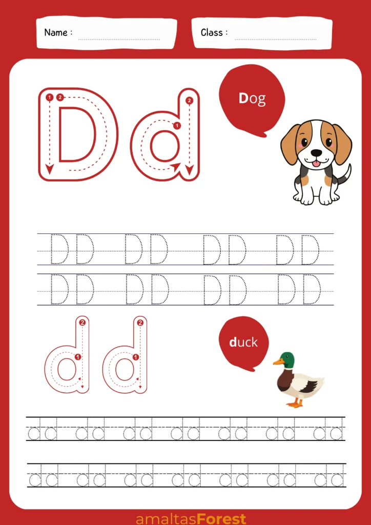 d sound word tracing worksheets
