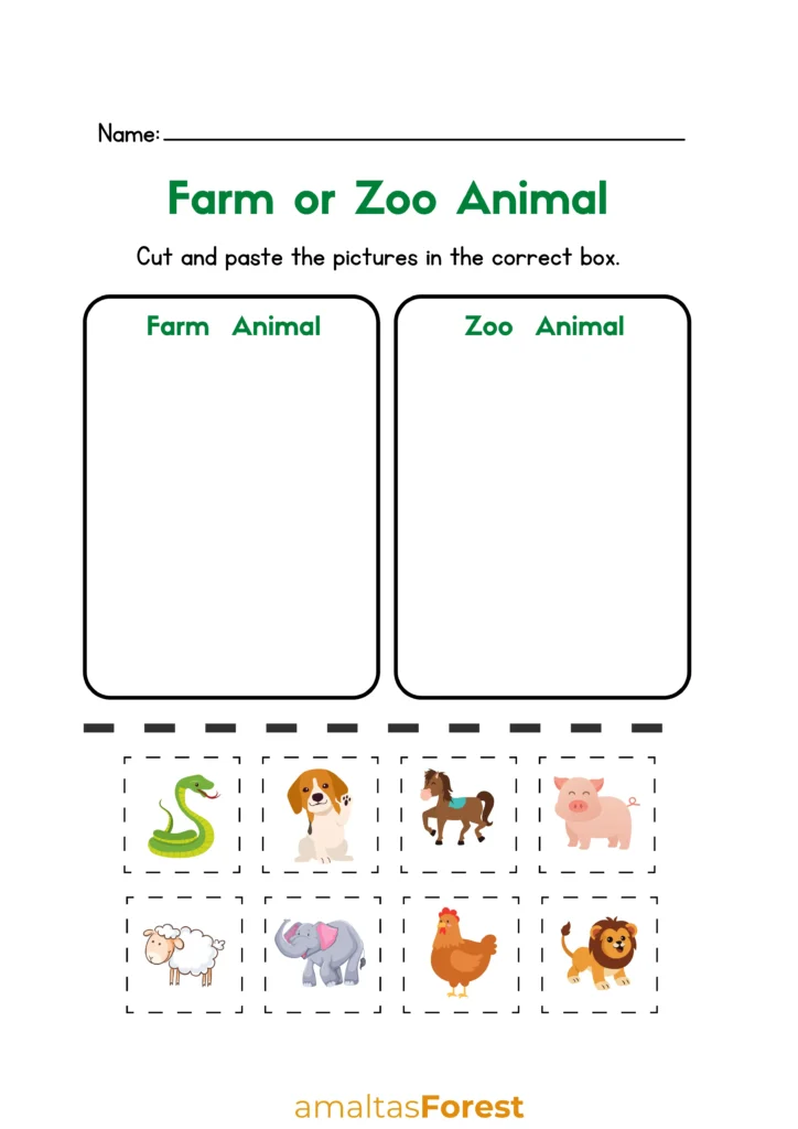 farm and zoo animal sorting game