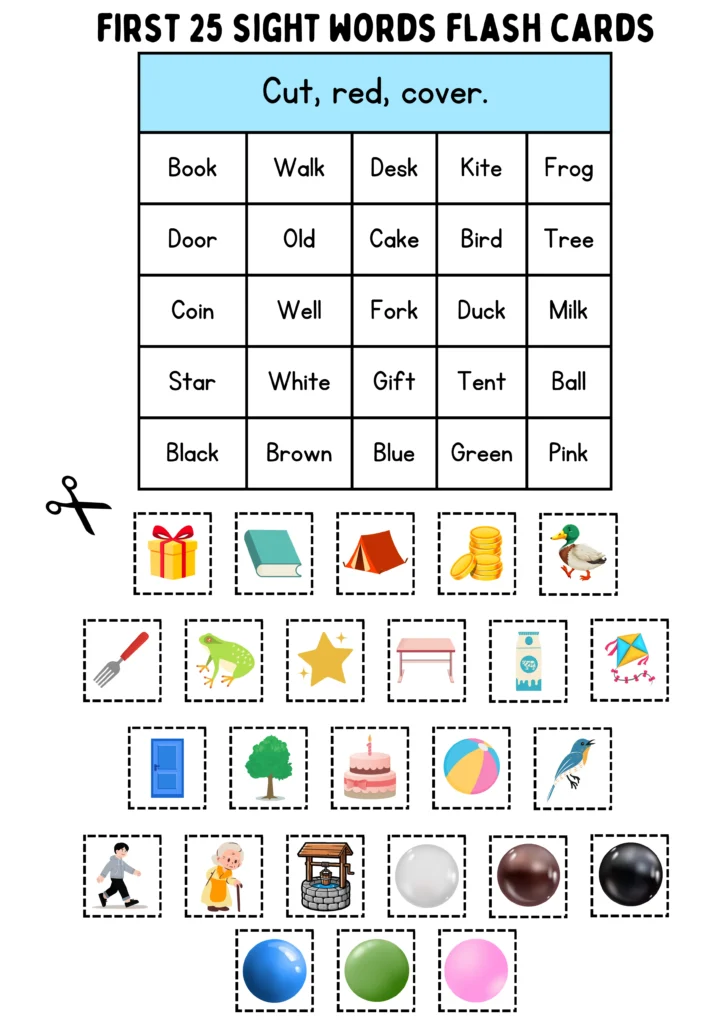 first 25 sight words flash cards