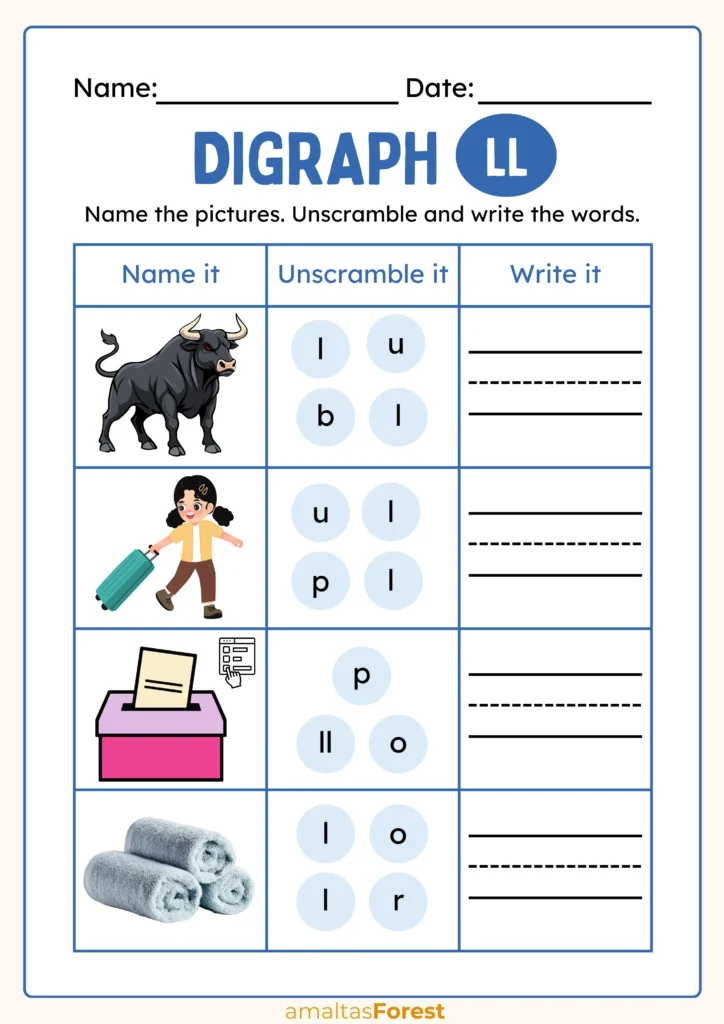 ll sound words with pictures