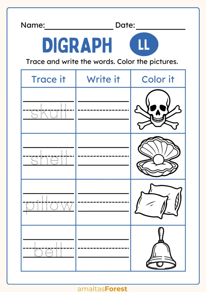 ll sound words worksheets
