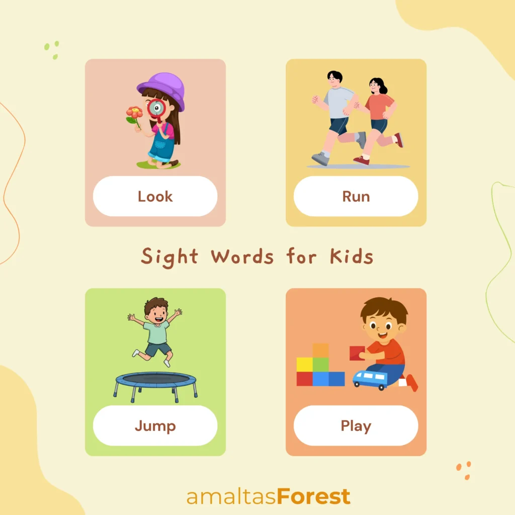 sights words for kindergarten