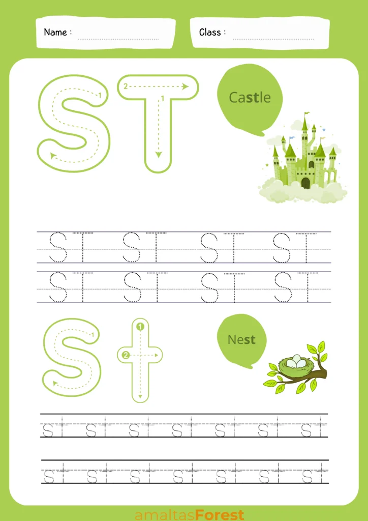 st words tracing pictures