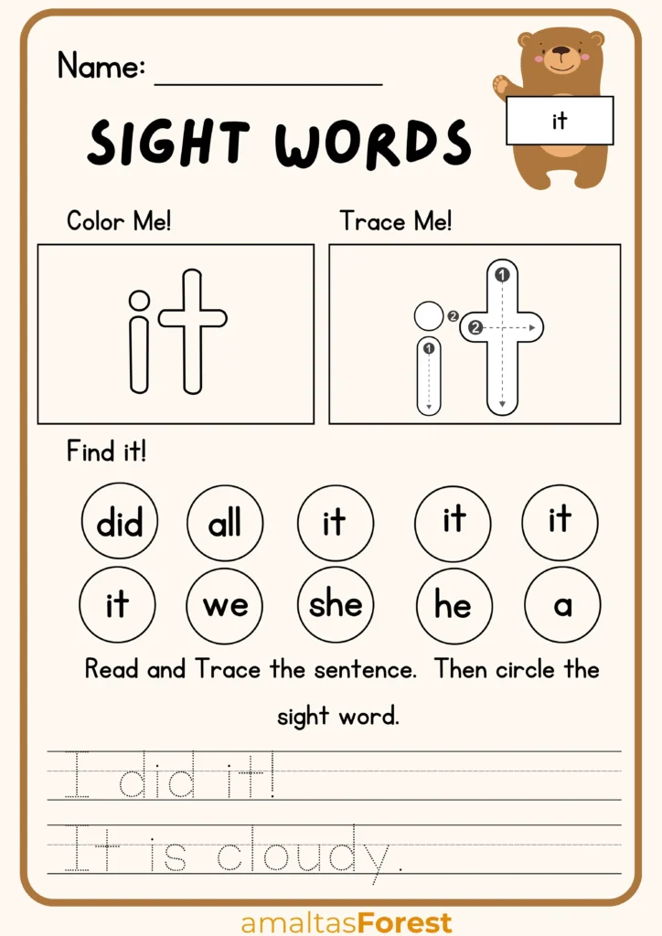 teach sight words in pre k