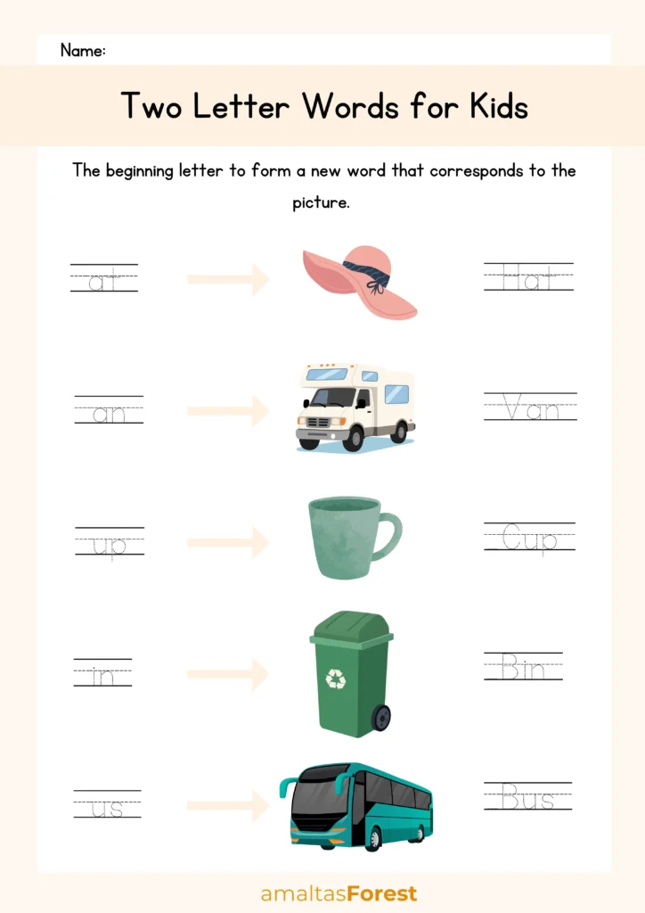 two letter words for kids