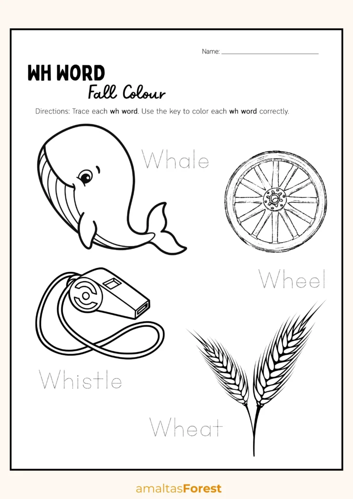 wh sound words worksheet