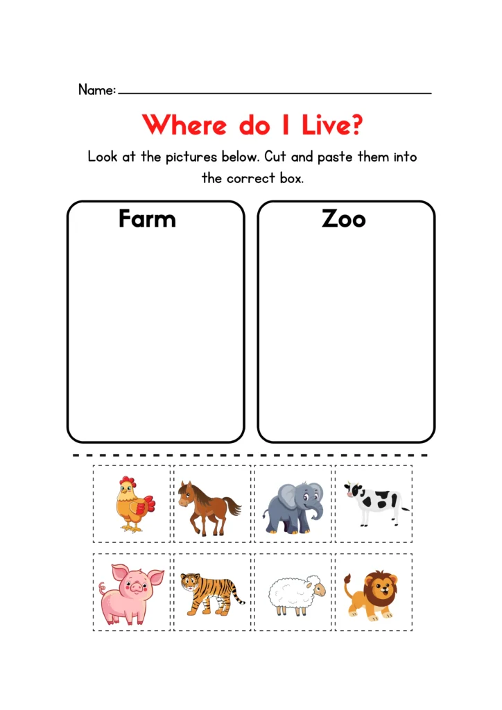 where do i live pet and wild animal sorting game
