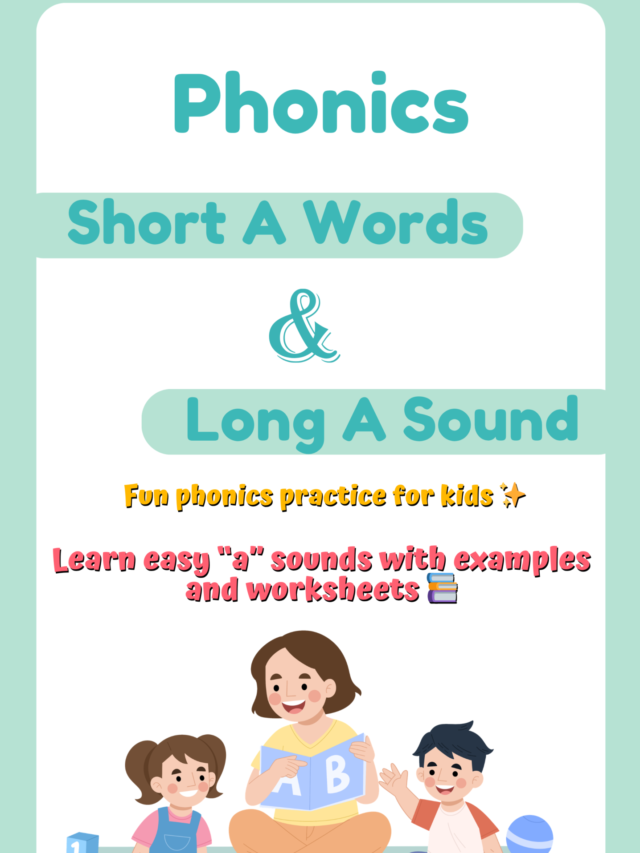 Short a words | Long a sound | List & Worksheets